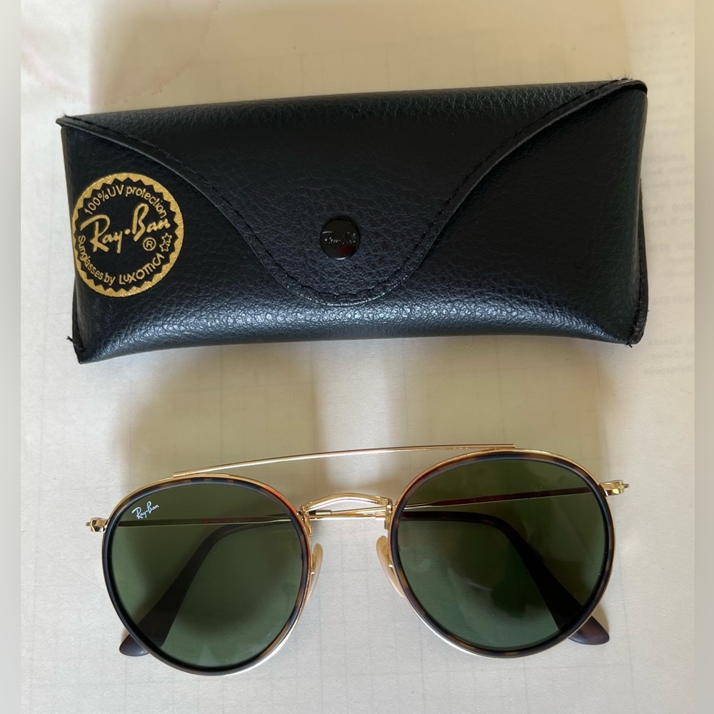 Genuine Ray-ban double nose bridge round aviators Ray Ban Rayban